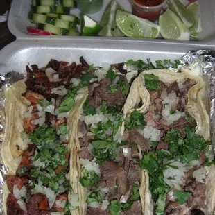 Tacos from the eatery section of this small shop