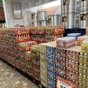 a variety of sodas on display