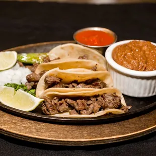 Hot and fresh beef street tacos.