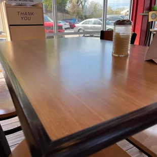 A dirty restaurant table