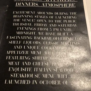 menu