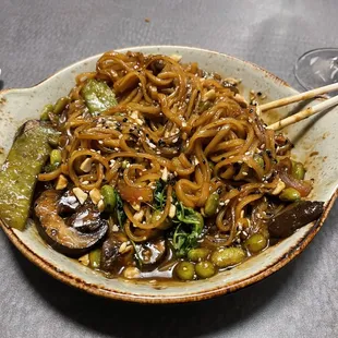 Bonus entree! Food we didn&apos;t order, which came in handy for lunch the next day. Drunken Noodles