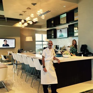 Cafe Pranzo is open Mon - Friday, 8am - 2pm to all. It morphs into a lounge area for evening mixers as well.