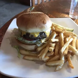 Cheeseburger and fries