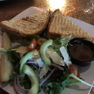 Turkey panini and salad