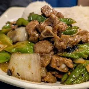 Bittermelon and Spare Ribs over Rice (on whiteboard menu