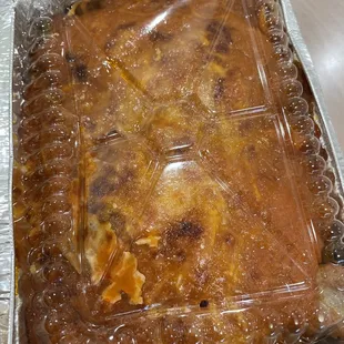 a close up of a baked dessert