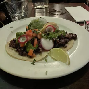 Grilled Steak Open Face Tacos