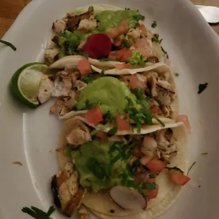 Amazing chicken tacos.
