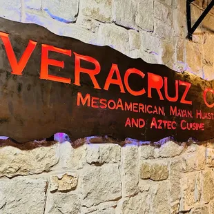 Sign on the enclosed outdoor patio