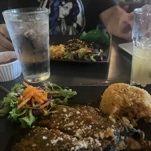 Cheese enchiladas &amp; mole enchiladas