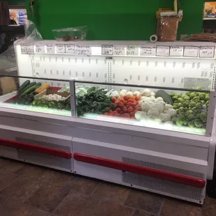 a display of vegetables