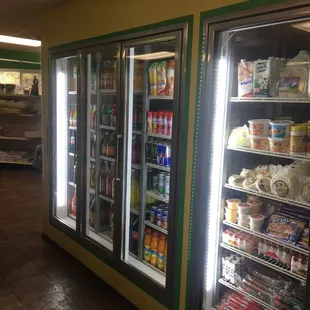 a refrigerated section of a grocery store