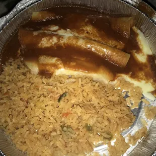enchiladas and rice