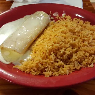 This was a side cheese enchilada and Spanish rice. Enchilada was good. Spanish rice was amazing.