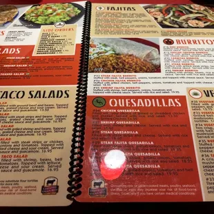 Very detailed descriptive menu.