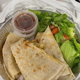 Wednesday lunch special chicken quesadilla