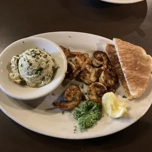 Blackened shrimp plate