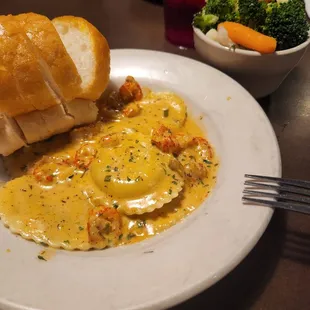 Seafood ravioli special.