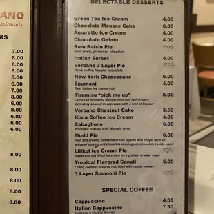 Dessert Menu