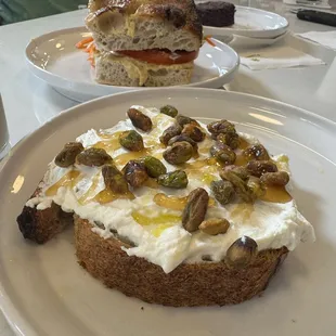 Toast w/ Ricotta, Pistachios, and Honey