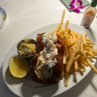 a plate of food on a table