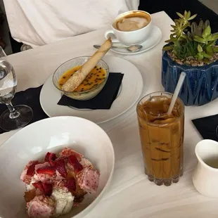 strawberry shortcake &amp; passion fruit possett