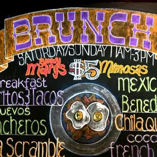 Brunch available Saturday and Sunday 11-3PM!