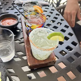 Margarita Flight  One closest to the camera is a Jalapeño Margarita