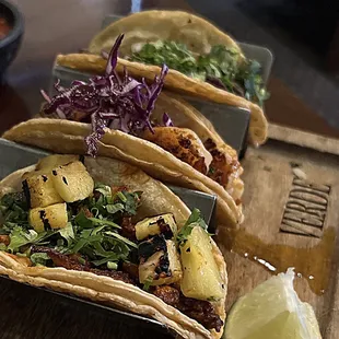 Mix and Match Street Tacos: Pastor, Shrimp, and Arrachera