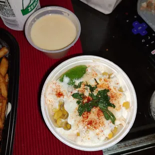 Mexican street corn and queso dip