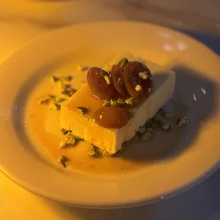 Vanilla Semifreddo with kumquat and pistachio