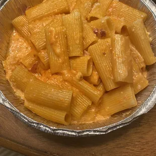 Rigatoni Alla Vodka. Nice smoky flavor from pancetta.