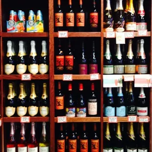a variety of wine bottles