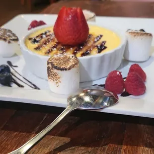 Blueberry creme brulee