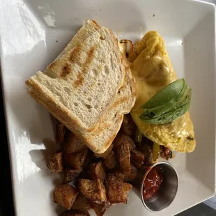 Chorizo omelette with potatoes - brunch special
