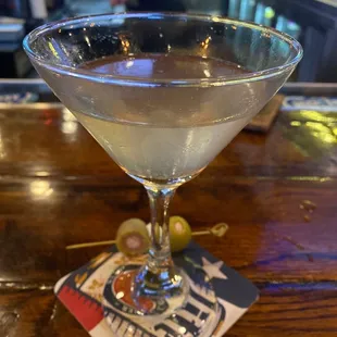 Jarred blue cheese stuffed olive martini - don't waste your time