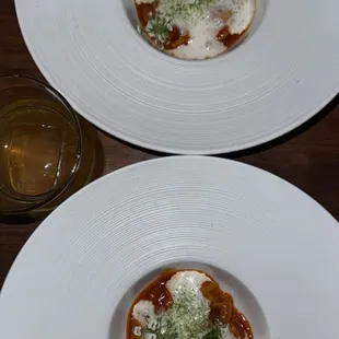 Course 4: beef dumpling + garlic yogurt + pul biber