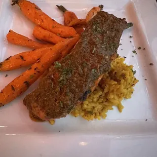 Grilled, salmon, dinner