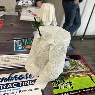 a napkin wrapped in tissue