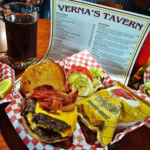 Double Half Pound Bacon Cheeseburger a full pound of Love