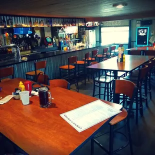 Small interesting interior with addition and large patio.