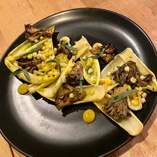 Endive mushroom salad with miso