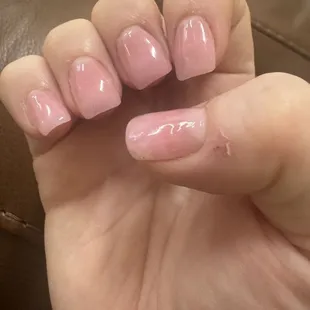 Lump nails that chipped the next day.