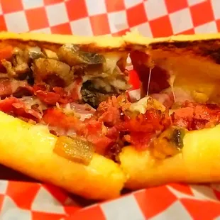 New York Grinder with Steak, Pastrami, shrooms &amp; cheese :)
