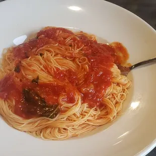 Angel hair with marinara