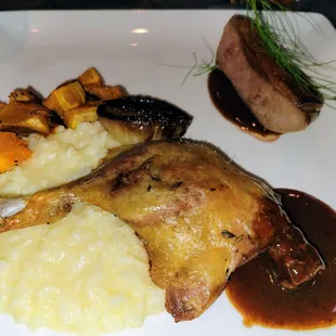 Fall Duck Special Dinner over Risotto