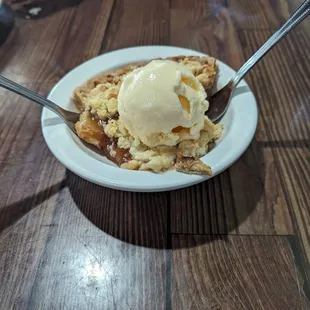 Apple pie and ice cream