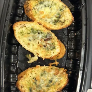 I honestly have no idea.  I&apos;m assuming two day odd bread with some store bought pesto out of a glass jar and mozzarella.