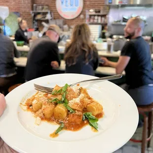 Gnocchi tasting and Vero Italian bar/ordering area